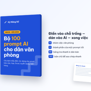 Bìa ebook Bộ 100 prompt AI cho dân văn phòng