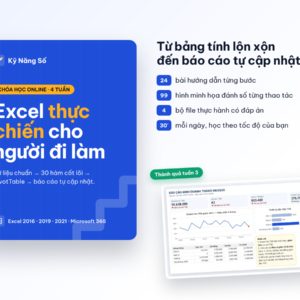 Ảnh bìa khóa Excel thực chiến cho người đi làm